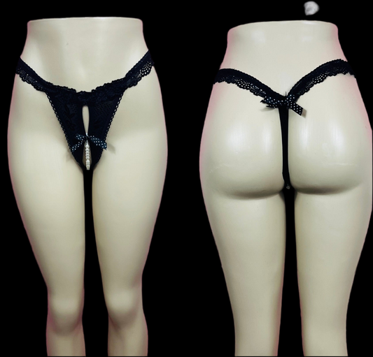 Black Crotchless Panties